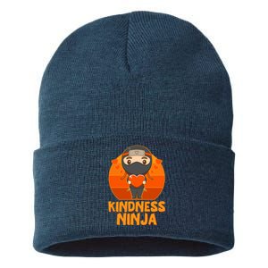 Cute Kindness Ninja Wear Orange Day Be Kind Sustainable Knit Beanie