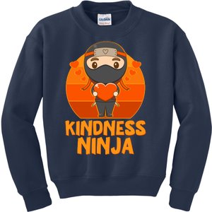 Cute Kindness Ninja Wear Orange Day Be Kind Kids Sweatshirt