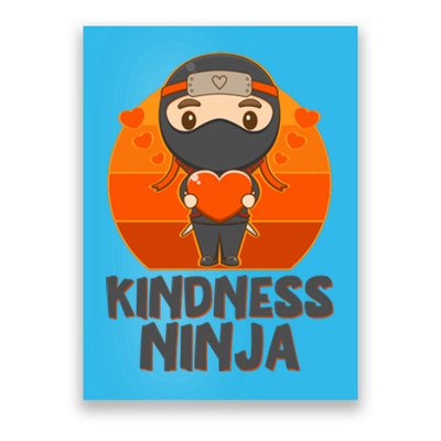 Cute Kindness Ninja Wear Orange Day Be Kind Poster