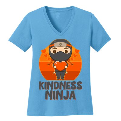 Cute Kindness Ninja Wear Orange Day Be Kind Women's V-Neck T-Shirt