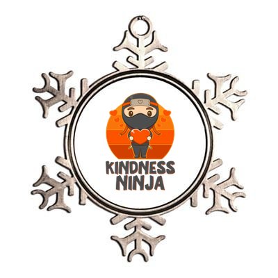 Cute Kindness Ninja Wear Orange Day Be Kind Metallic Star Ornament