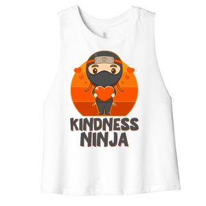 Cute Kindness Ninja Wear Orange Day Be Kind Women's Racerback Cropped Tank