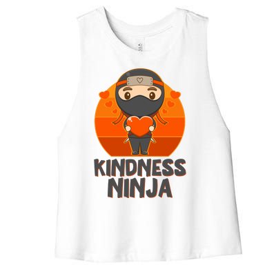 Cute Kindness Ninja Wear Orange Day Be Kind Women's Racerback Cropped Tank