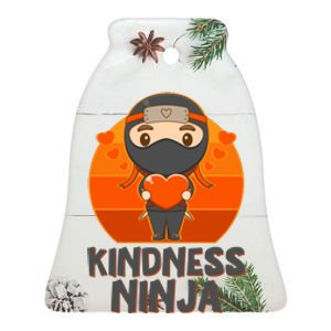 Cute Kindness Ninja Wear Orange Day Be Kind Ceramic Bell Ornament