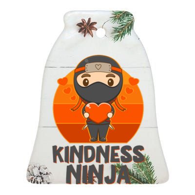 Cute Kindness Ninja Wear Orange Day Be Kind Ceramic Bell Ornament