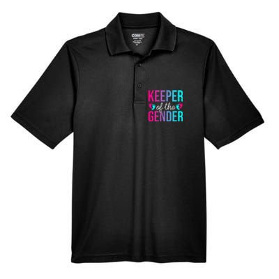 Cute Keeper of the Gender Baby Shower Gender Reveal Party Men's Origin Performance Piqué Polo