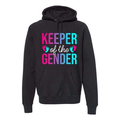 Cute Keeper of the Gender Baby Shower Gender Reveal Party Premium Hoodie