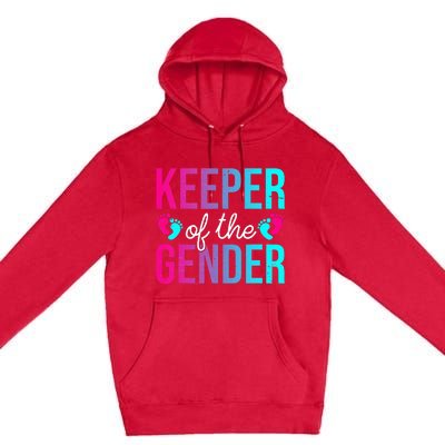 Cute Keeper of the Gender Baby Shower Gender Reveal Party Premium Pullover Hoodie