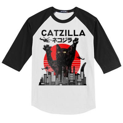 Catzilla King Of Pawster Kids Colorblock Raglan Jersey