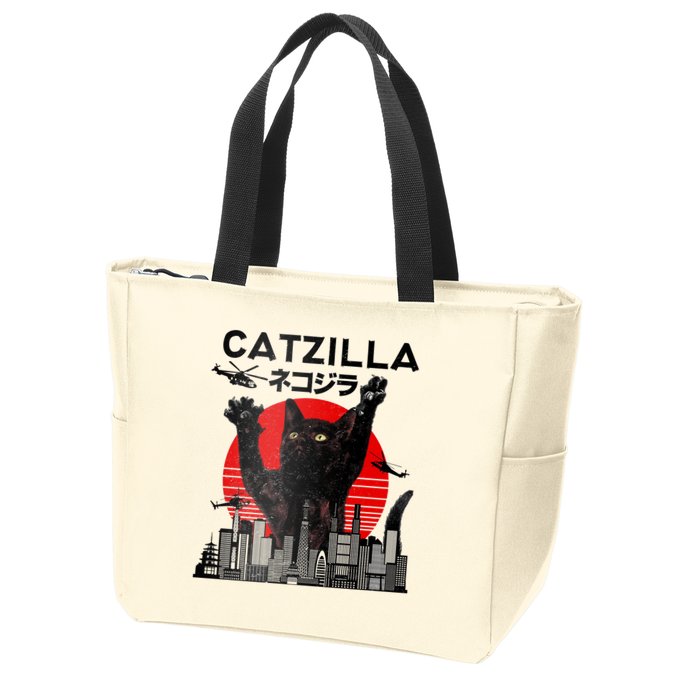 Catzilla King Of Pawster Zip Tote Bag
