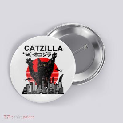 Catzilla King Of Pawster Button