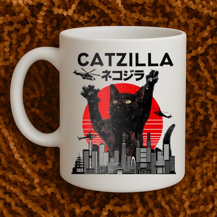 Catzilla King Of Pawster Mug