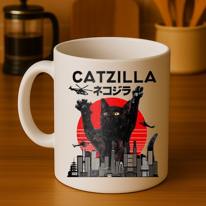 Catzilla King Of Pawster Mug