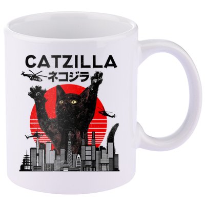 Catzilla King Of Pawster 11oz C Handle Ceramic Mug