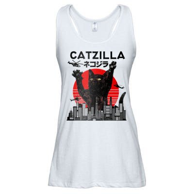 Catzilla King Of Pawster Ladies Essential Flowy Tank