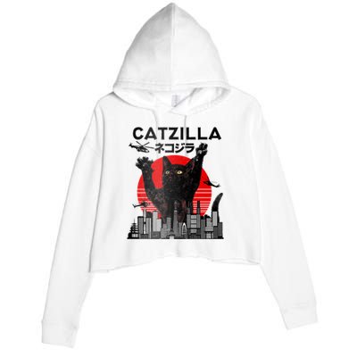 Catzilla King Of Pawster Crop Fleece Hoodie
