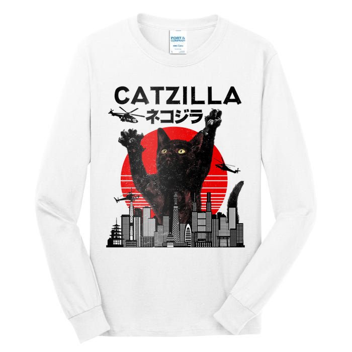 Catzilla King Of Pawster Tall Long Sleeve T-Shirt