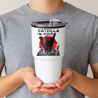 Catzilla King Of Pawster Tumbler