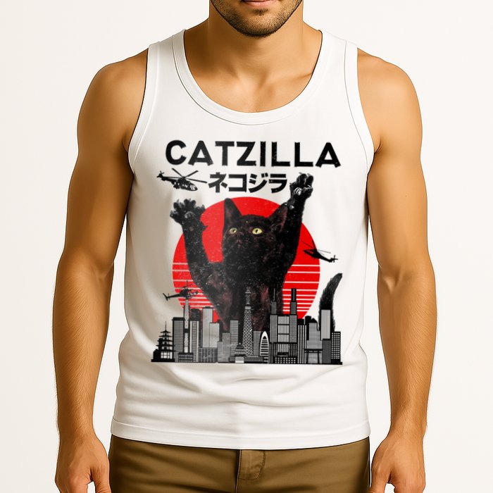 Catzilla King Of Pawster Tank Top