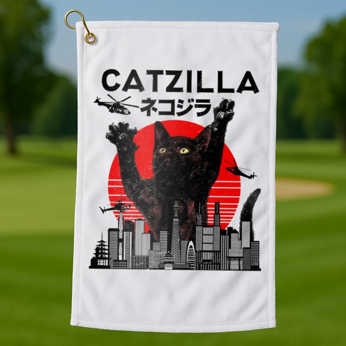 Catzilla King Of Pawster Golf Towel