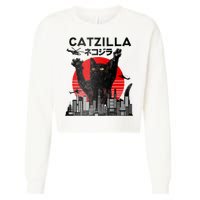 Catzilla King Of Pawster Cropped Pullover Crew