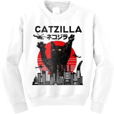 Catzilla King Of Pawster Kids Sweatshirt