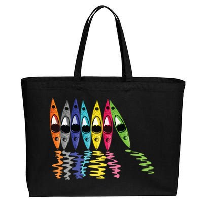 Colorful Kayaks Outdoor Adventure Kayaking Boating Colorful Kayaks Outdoo Cotton Canvas Jumbo Tote