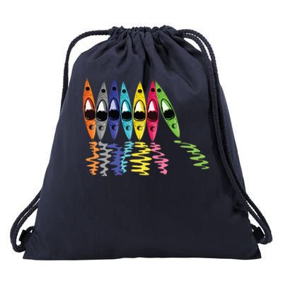 Colorful Kayaks Outdoor Adventure Kayaking Boating Colorful Kayaks Outdoo Drawstring Bag