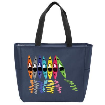 Colorful Kayaks Outdoor Adventure Kayaking Boating Colorful Kayaks Outdoo Zip Tote Bag