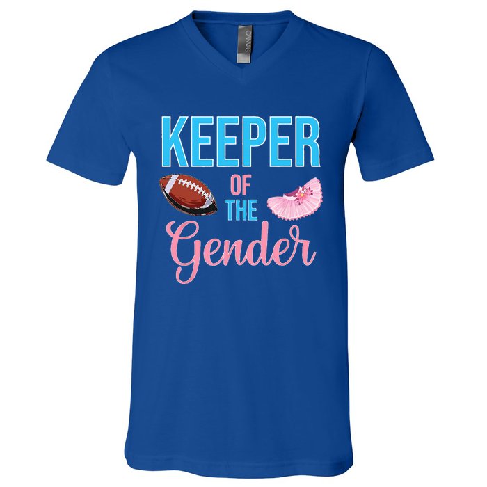 Cute Keeper Of The Gender Touchdowns Reveal For Mom And Dad V-Neck T-Shirt