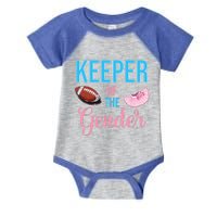 Cute Keeper Of The Gender Touchdowns Reveal For Mom And Dad Infant Baby Jersey Bodysuit