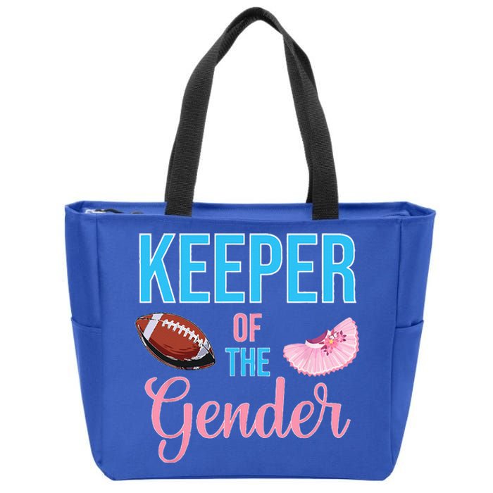 Cute Keeper Of The Gender Touchdowns Reveal For Mom And Dad Zip Tote Bag