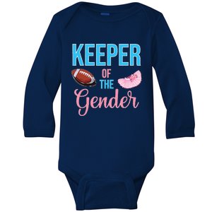 Cute Keeper Of The Gender Touchdowns Reveal For Mom And Dad Baby Long Sleeve Bodysuit