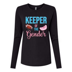 Cute Keeper Of The Gender Touchdowns Reveal For Mom And Dad Womens Cotton Relaxed Long Sleeve T-Shirt