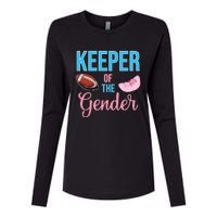 Cute Keeper Of The Gender Touchdowns Reveal For Mom And Dad Womens Cotton Relaxed Long Sleeve T-Shirt