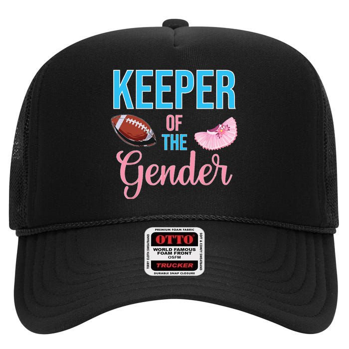 Cute Keeper Of The Gender Touchdowns Reveal For Mom And Dad High Crown Mesh Back Trucker Hat