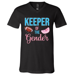 Cute Keeper Of The Gender Touchdowns Reveal For Mom And Dad V-Neck T-Shirt