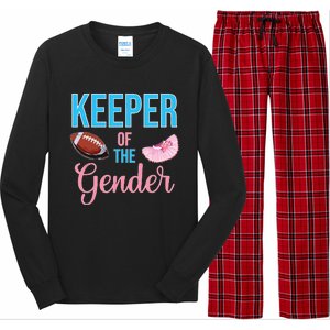 Cute Keeper Of The Gender Touchdowns Reveal For Mom And Dad Long Sleeve Pajama Set