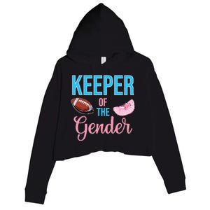 Cute Keeper Of The Gender Touchdowns Reveal For Mom And Dad Crop Fleece Hoodie