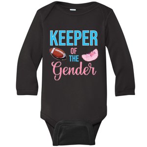 Cute Keeper Of The Gender Touchdowns Reveal For Mom And Dad Baby Long Sleeve Bodysuit