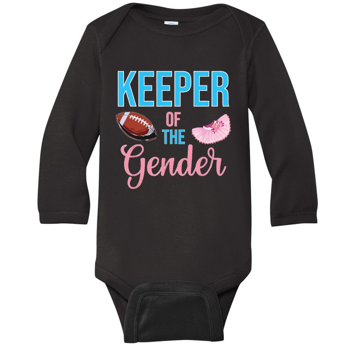 Cute Keeper Of The Gender Touchdowns Reveal For Mom And Dad Baby Long Sleeve Bodysuit