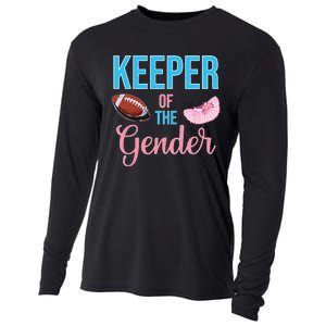 Cute Keeper Of The Gender Touchdowns Reveal For Mom And Dad Cooling Performance Long Sleeve Crew