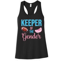 Cute Keeper Of The Gender Touchdowns Reveal For Mom And Dad Women's Racerback Tank