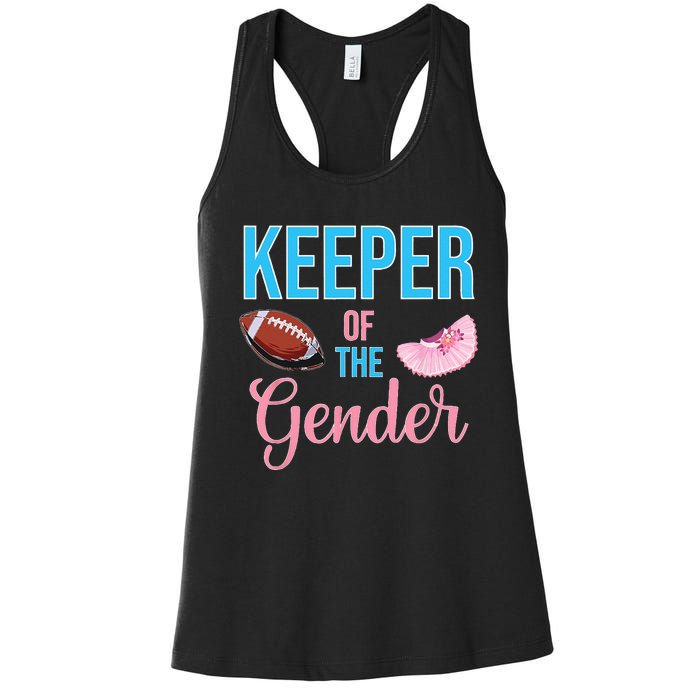 Cute Keeper Of The Gender Touchdowns Reveal For Mom And Dad Women's Racerback Tank