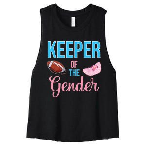 Cute Keeper Of The Gender Touchdowns Reveal For Mom And Dad Women's Racerback Cropped Tank