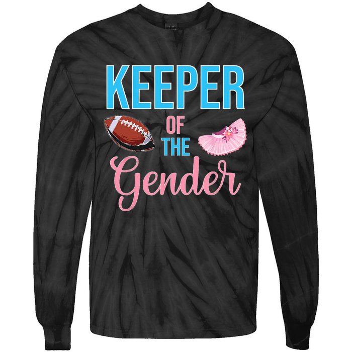 Cute Keeper Of The Gender Touchdowns Reveal For Mom And Dad Tie-Dye Long Sleeve Shirt