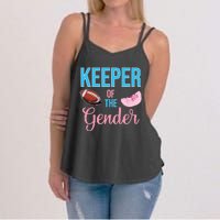 Cute Keeper Of The Gender Touchdowns Reveal For Mom And Dad Women's Strappy Tank