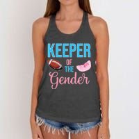 Cute Keeper Of The Gender Touchdowns Reveal For Mom And Dad Women's Knotted Racerback Tank