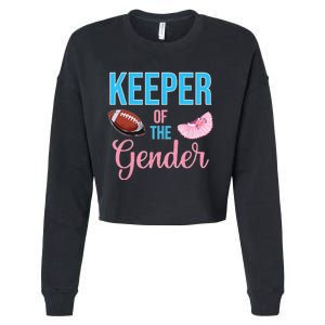 Cute Keeper Of The Gender Touchdowns Reveal For Mom And Dad Cropped Pullover Crew