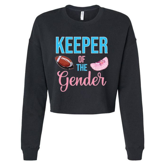 Cute Keeper Of The Gender Touchdowns Reveal For Mom And Dad Cropped Pullover Crew